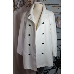 Banana Republic all white button-up coat